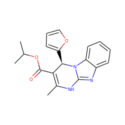 CC1=C(C(=O)OC(C)C)[C@@H](c2ccco2)n2c(nc3ccccc32)N1 ZINC000013634995