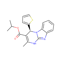 CC1=C(C(=O)OC(C)C)[C@@H](c2cccs2)n2c(nc3ccccc32)N1 ZINC000013634988