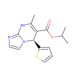 CC1=C(C(=O)OC(C)C)[C@@H](c2cccs2)n2ccnc2N1 ZINC000653721456