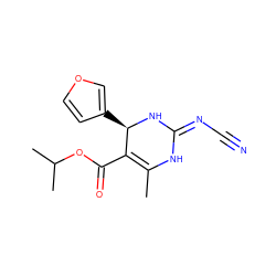 CC1=C(C(=O)OC(C)C)[C@@H](c2ccoc2)NC(=NC#N)N1 ZINC001772646228