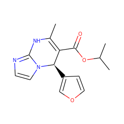 CC1=C(C(=O)OC(C)C)[C@@H](c2ccoc2)n2ccnc2N1 ZINC000653745114