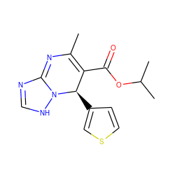 CC1=C(C(=O)OC(C)C)[C@@H](c2ccsc2)N2NC=NC2=N1 ZINC000653735524