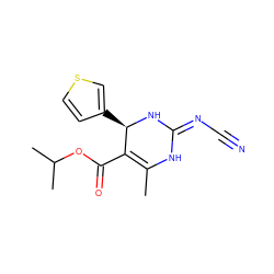 CC1=C(C(=O)OC(C)C)[C@@H](c2ccsc2)NC(=NC#N)N1 ZINC001772599852