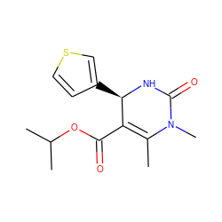 CC1=C(C(=O)OC(C)C)[C@@H](c2ccsc2)NC(=O)N1C ZINC000000182968