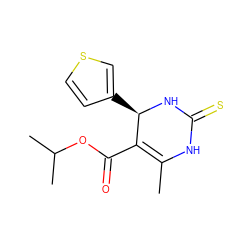 CC1=C(C(=O)OC(C)C)[C@@H](c2ccsc2)NC(=S)N1 ZINC000022303709