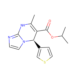 CC1=C(C(=O)OC(C)C)[C@@H](c2ccsc2)n2ccnc2N1 ZINC000653718484