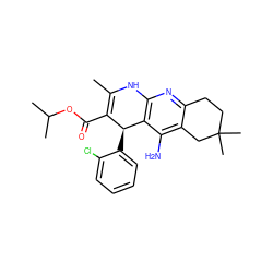 CC1=C(C(=O)OC(C)C)[C@H](c2ccccc2Cl)c2c(nc3c(c2N)CC(C)(C)CC3)N1 ZINC000206149773