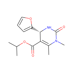 CC1=C(C(=O)OC(C)C)[C@H](c2ccco2)NC(=O)N1C ZINC000076217900