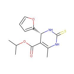 CC1=C(C(=O)OC(C)C)[C@H](c2ccco2)NC(=S)N1 ZINC000003844149