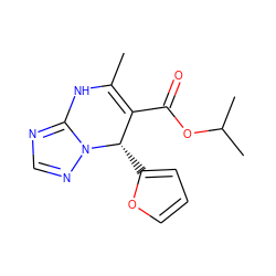 CC1=C(C(=O)OC(C)C)[C@H](c2ccco2)n2ncnc2N1 ZINC000040978977