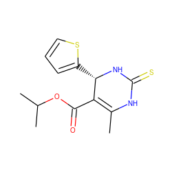 CC1=C(C(=O)OC(C)C)[C@H](c2cccs2)NC(=S)N1 ZINC000100837857