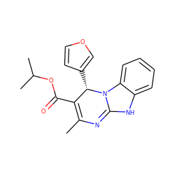 CC1=C(C(=O)OC(C)C)[C@H](c2ccoc2)N2C(=N1)Nc1ccccc12 ZINC000653723878