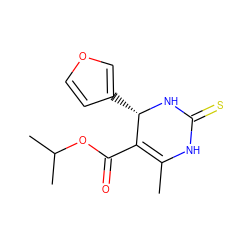 CC1=C(C(=O)OC(C)C)[C@H](c2ccoc2)NC(=S)N1 ZINC000103243150