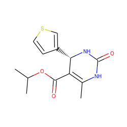 CC1=C(C(=O)OC(C)C)[C@H](c2ccsc2)NC(=O)N1 ZINC000103243167