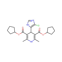 CC1=C(C(=O)OC2CCCC2)C(c2[nH]cnc2Cl)C(C(=O)OC2CCCC2)=C(C)N1 ZINC000103219349