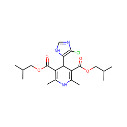 CC1=C(C(=O)OCC(C)C)C(c2[nH]cnc2Cl)C(C(=O)OCC(C)C)=C(C)N1 ZINC000103222107