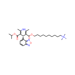 CC1=C(C(=O)OCCCCCCCCCC[N+](C)(C)C)[C@@H](c2cccc3nonc23)C(C(=O)OC(C)C)=C(C)N1 ZINC000299848348