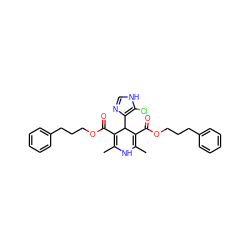 CC1=C(C(=O)OCCCc2ccccc2)C(c2nc[nH]c2Cl)C(C(=O)OCCCc2ccccc2)=C(C)N1 ZINC000103217296