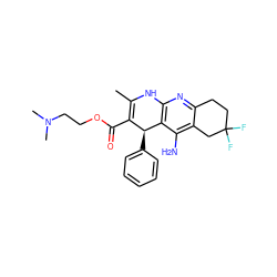 CC1=C(C(=O)OCCN(C)C)[C@H](c2ccccc2)c2c(nc3c(c2N)CC(F)(F)CC3)N1 ZINC000205870528