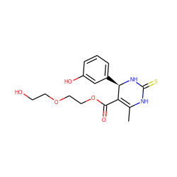 CC1=C(C(=O)OCCOCCO)[C@@H](c2cccc(O)c2)NC(=S)N1 ZINC000028827150