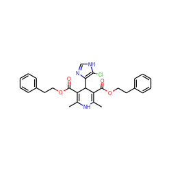 CC1=C(C(=O)OCCc2ccccc2)C(c2nc[nH]c2Cl)C(C(=O)OCCc2ccccc2)=C(C)N1 ZINC000103218762