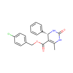 CC1=C(C(=O)OCc2ccc(Cl)cc2)[C@H](c2ccccc2)NC(=O)N1 ZINC000205377979