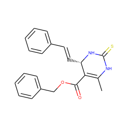 CC1=C(C(=O)OCc2ccccc2)[C@H](/C=C/c2ccccc2)NC(=S)N1 ZINC000008682318