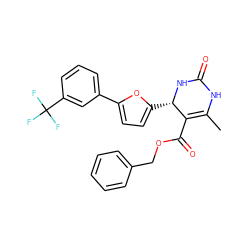 CC1=C(C(=O)OCc2ccccc2)[C@H](c2ccc(-c3cccc(C(F)(F)F)c3)o2)NC(=O)N1 ZINC000299863785