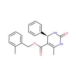 CC1=C(C(=O)OCc2ccccc2C)[C@@H](c2ccccc2)NC(=O)N1 ZINC000205379274