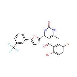 CC1=C(C(=O)c2cc(Br)ccc2O)[C@H](c2ccc(-c3cccc(C(F)(F)F)c3)o2)NC(=O)N1 ZINC000299869690