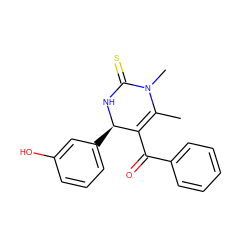 CC1=C(C(=O)c2ccccc2)[C@@H](c2cccc(O)c2)NC(=S)N1C ZINC000034778317