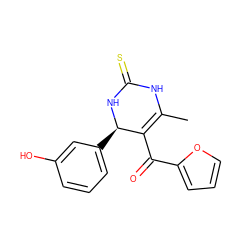 CC1=C(C(=O)c2ccco2)[C@@H](c2cccc(O)c2)NC(=S)N1 ZINC000028827184