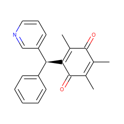 CC1=C(C)C(=O)C([C@@H](c2ccccc2)c2cccnc2)=C(C)C1=O ZINC000043300429