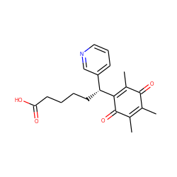 CC1=C(C)C(=O)C([C@H](CCCCC(=O)O)c2cccnc2)=C(C)C1=O ZINC000038159536