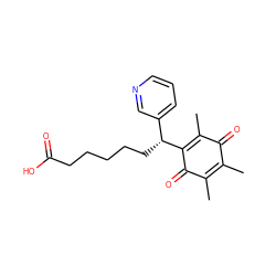 CC1=C(C)C(=O)C([C@H](CCCCCC(=O)O)c2cccnc2)=C(C)C1=O ZINC000038153642