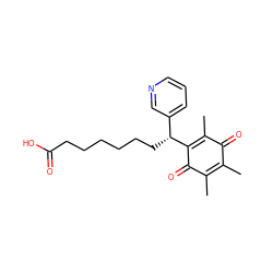 CC1=C(C)C(=O)C([C@H](CCCCCCC(=O)O)c2cccnc2)=C(C)C1=O ZINC000038153634