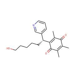 CC1=C(C)C(=O)C([C@H](CCCCCO)c2cccnc2)=C(C)C1=O ZINC000038153644