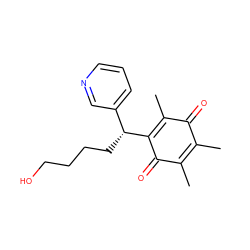 CC1=C(C)C(=O)C([C@H](CCCCO)c2cccnc2)=C(C)C1=O ZINC000038153632