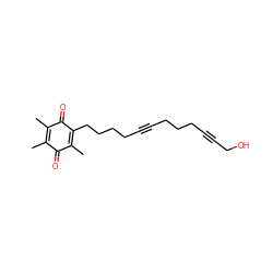 CC1=C(C)C(=O)C(CCCCC#CCCCC#CCO)=C(C)C1=O ZINC000001529186