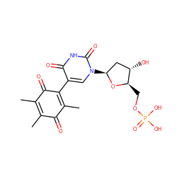 CC1=C(C)C(=O)C(c2cn([C@H]3C[C@H](O)[C@@H](COP(=O)(O)O)O3)c(=O)[nH]c2=O)=C(C)C1=O ZINC000169319845