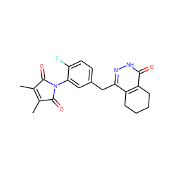 CC1=C(C)C(=O)N(c2cc(Cc3n[nH]c(=O)c4c3CCCC4)ccc2F)C1=O ZINC000139688030