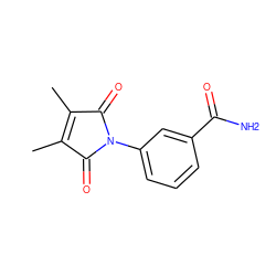 CC1=C(C)C(=O)N(c2cccc(C(N)=O)c2)C1=O ZINC000299857206