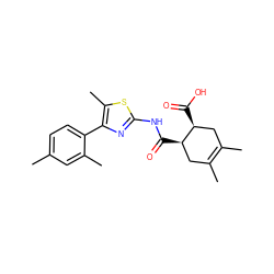 CC1=C(C)C[C@@H](C(=O)Nc2nc(-c3ccc(C)cc3C)c(C)s2)[C@@H](C(=O)O)C1 ZINC000004651946