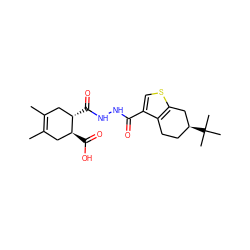 CC1=C(C)C[C@H](C(=O)NNC(=O)c2csc3c2CC[C@H](C(C)(C)C)C3)[C@@H](C(=O)O)C1 ZINC000008455610