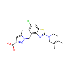 CC1=C(C)CN(c2nc3c(Cn4nc(C(=O)O)cc4C)cc(Cl)cc3s2)CC1 ZINC001772587962