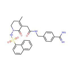 CC1=C(CC(=O)NCc2ccc(C(=N)N)cc2)C(=O)N(NS(=O)(=O)c2cccc3ccccc23)CC1 ZINC000045287747