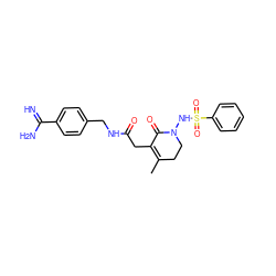 CC1=C(CC(=O)NCc2ccc(C(=N)N)cc2)C(=O)N(NS(=O)(=O)c2ccccc2)CC1 ZINC000045245168