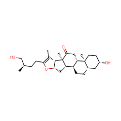 CC1=C(CC[C@@H](C)CO)O[C@H]2C[C@H]3[C@@H]4CC[C@H]5C[C@@H](O)CC[C@]5(C)[C@H]4CC(=O)[C@]3(C)[C@@H]12 ZINC000004933791