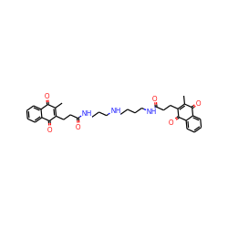 CC1=C(CCC(=O)NCCCCNCCCNC(=O)CCC2=C(C)C(=O)c3ccccc3C2=O)C(=O)c2ccccc2C1=O ZINC000036113899