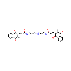 CC1=C(CCC(=O)NCCCNCCCNC(=O)CCC2=C(C)C(=O)c3ccccc3C2=O)C(=O)c2ccccc2C1=O ZINC000036113895